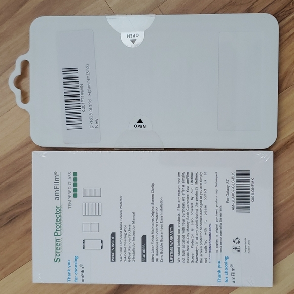 NEW Screen Protecor amFilm & SuperShieldz Galaxy S7 (black) Tempered Glass - Picture 2 of 11